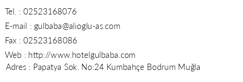 Glbaba Hotel telefon numaralar, faks, e-mail, posta adresi ve iletiim bilgileri